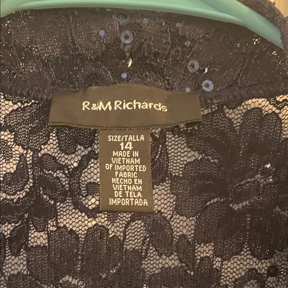 R&M Richards Size 14  Navy Lace Jacket - Picture 2 of 7
